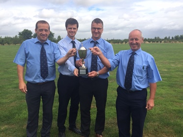 (Left to right) Paul Staines, James Flintham Shaun Cass and Gary Rousseau with the Team Trophy.