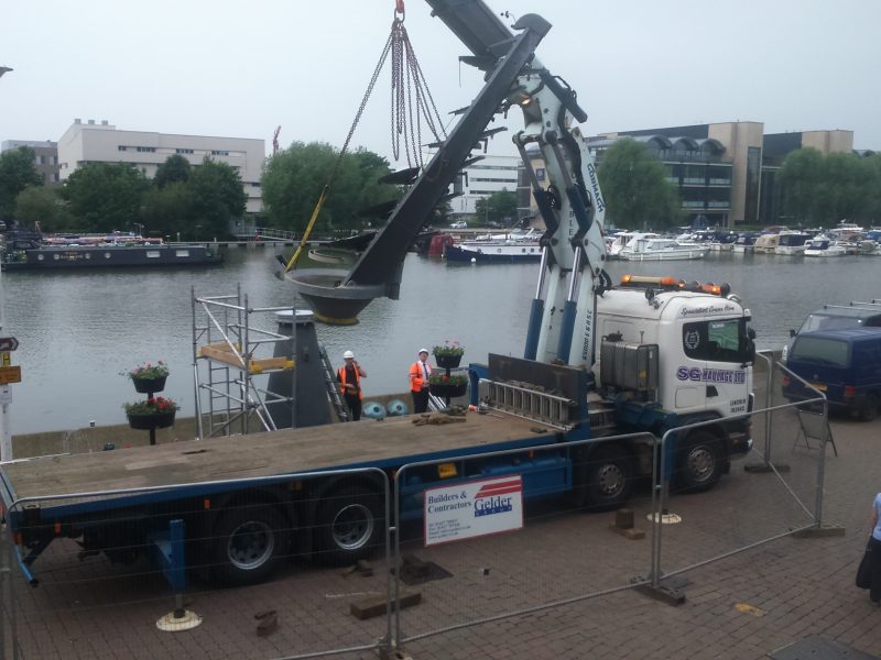 The Chimes being returned to the Brayford.