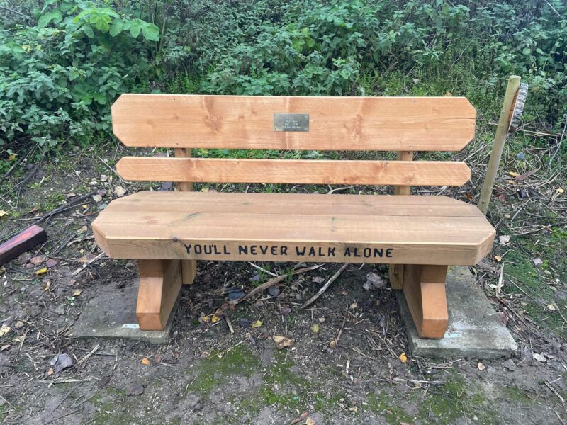 Rick Paton's memorial bench.